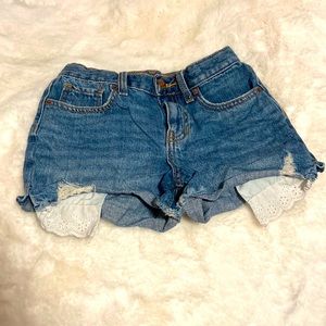 Girks Denim Shorts with lace pockets